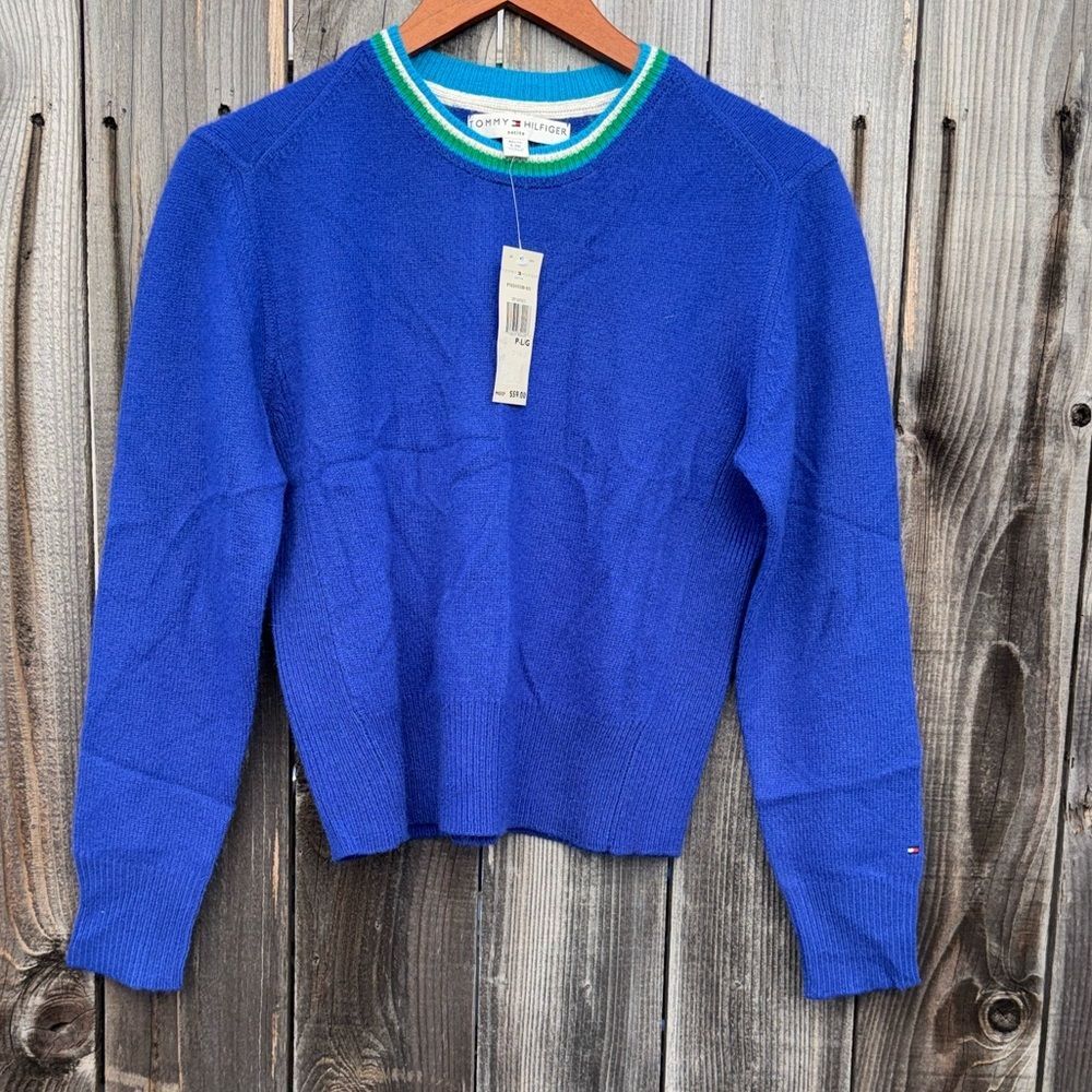 Vintage Tommy Hilfiger Lambs Wool Womens Large Petite Crew Neck Pullover